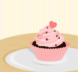 Cupcake with heart