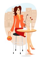 Woman drinking coffee