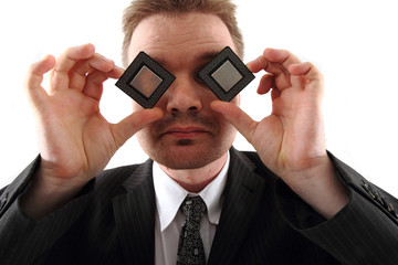 manager with chip eyes