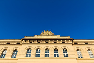 Facade with sculpture