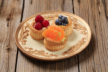 Custard filled puff pastries