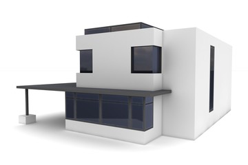 3d house isolated on white