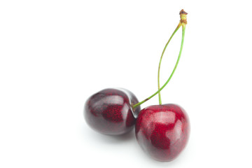 cherries isolated on white