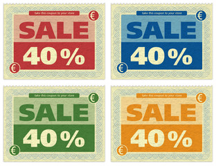 Fototapeta premium Vintage Sale Coupon 40%