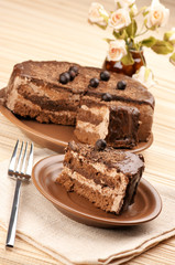 Homemade chocolate cake