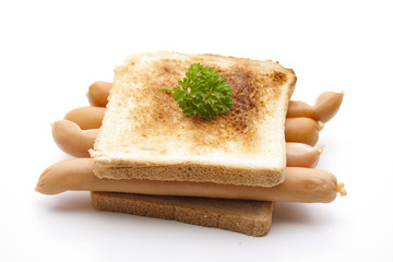 Toastbrot mit Knackwurst
