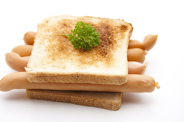 Sandwich mit Knackwurst