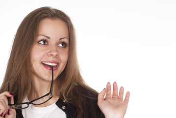 girl with glasses