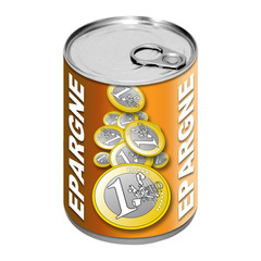 Boite de conserve  - Epargne2 - Orange