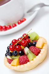 sweet berries dessert in tartl