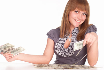 girl with cash