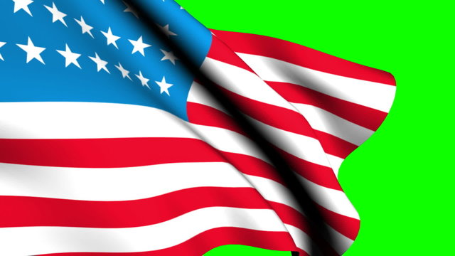 USA original Flag-green screen