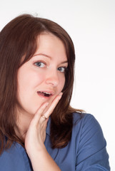 Fototapeta premium young girl on white