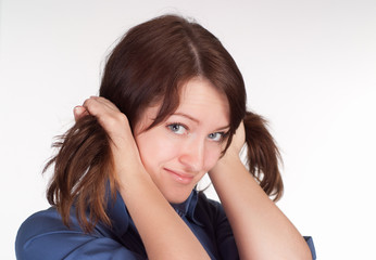 Naklejka premium playing with hair