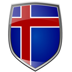 Obraz premium Shield with the flag of Iceland