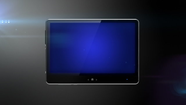 Digital pad with blue screen  ready for your message