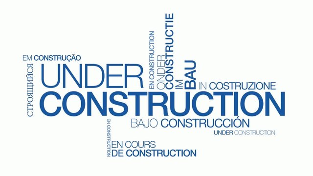 Under construction page template video animation tag cloud