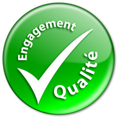 Bouton "ENGAGEMENT QUALITE " (garantie rapport qualité prix)