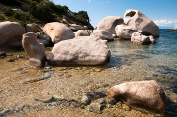 Naklejka premium Sardinia, Italy: Palau, big rocks at Punta Sardegna bay