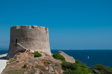 Fototapeta na wymiar Sardinia, Italy: Santa Teresa Gallura, the spanish tower