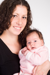 nice mom with baby