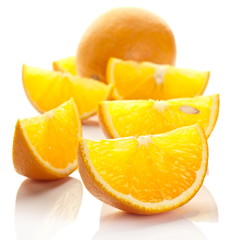 Orange slice on a white background.