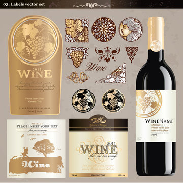 Wine labels set