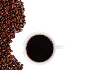 coffe grain near the cup