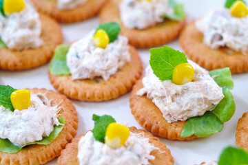 tuna salad with crackers