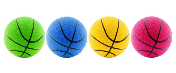 Papier Peint photo autocollant Sports de balle four basketball balls isolated on white background.