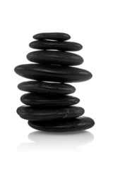 stack of balanced zen stones. isolated on white.