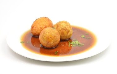 boiled egg fried with tamarind sauce