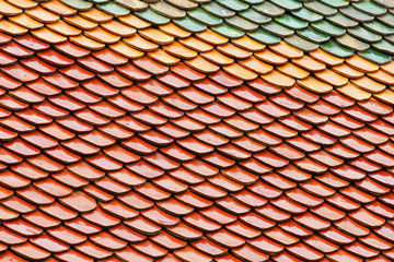 Temple roof in Bangkok, Thailand.
