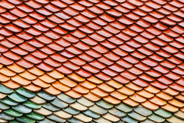 Temple roof in Bangkok, Thailand.