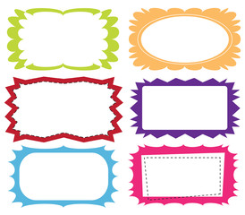 Set of modern colorful editable frames