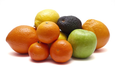 Fruta variada,manzana,limón,naranja