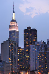 Fototapeta na wymiar Midtown Manhattan Skyline w tym budynków Landmark
