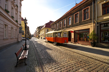 View on the alley in Bydgoszcz, Poland