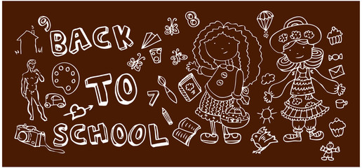 Back to school doodle Hand-Drawn BTS Sketchy Doodles