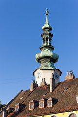 Fototapeta na wymiar tower of Michael's Gate, Bratislava, Slovakia