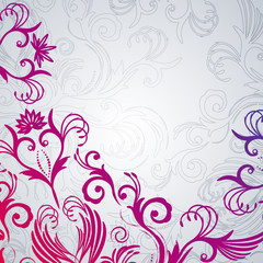 Abstract vector floral background with east flowers.