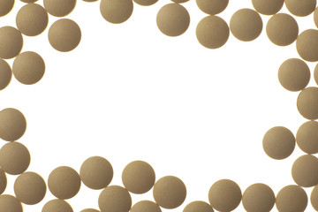 pills and vitamins on white