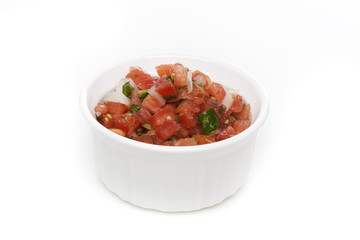 Fresh salsa in a bowl