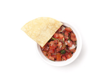 Chips and Fresh salsa in a bowl