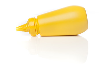 A yellow mustard bottle