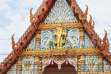 Fototapeta na wymiar Temple roof in Thailand.
