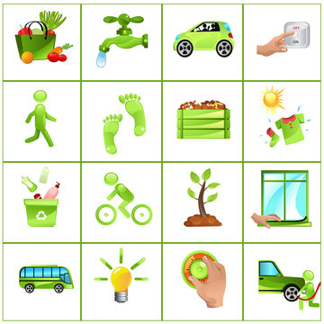 Go green concept icons