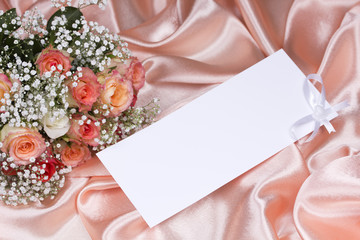 Beautiful roses and card for your text