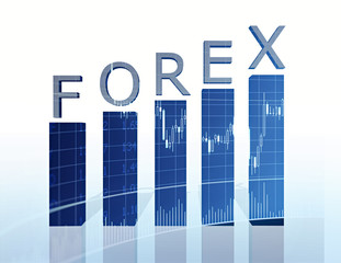 forex text and business graph