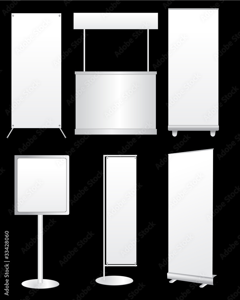 Aufkleber blank roll up banner display Vector template for design work